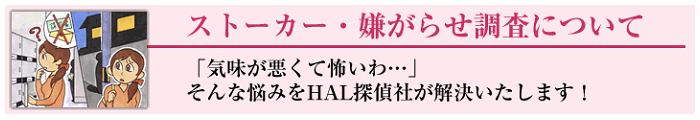 HAL探偵社のストーカー・嫌がらせ調査