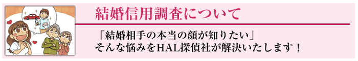 HAL探偵社の結婚信用調査